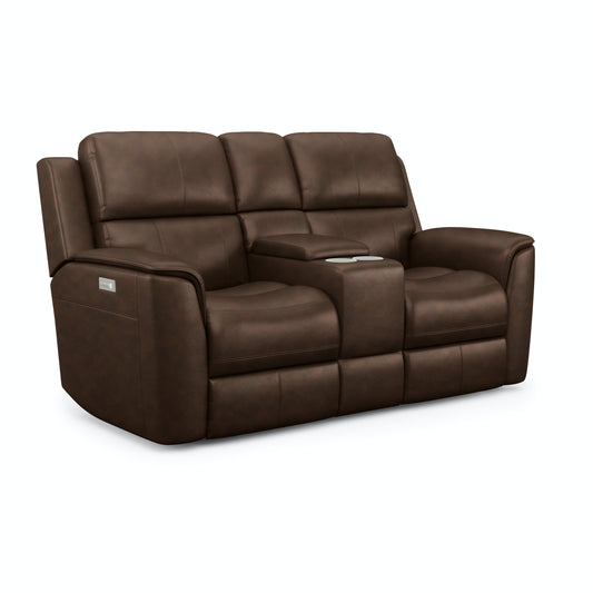 Henry Power Reclining Loveseat with Console and Power Headrests and Lumbar