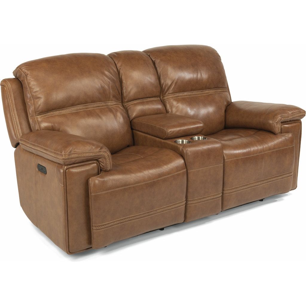 Fenwick Power Reclining Loveseat with Console and Power Headrests