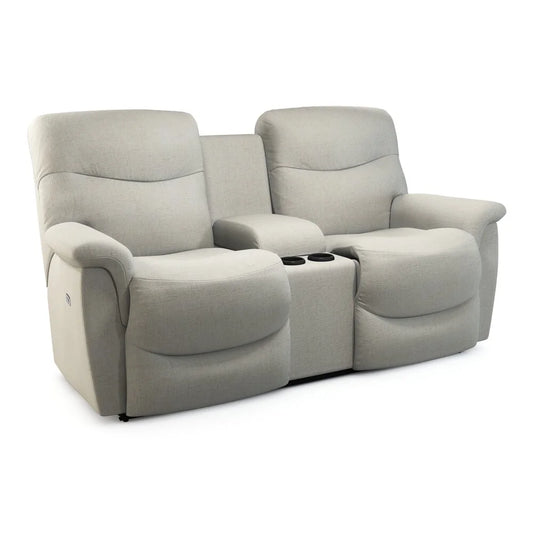 James Power Reclining Loveseat w/ Headrest & Console