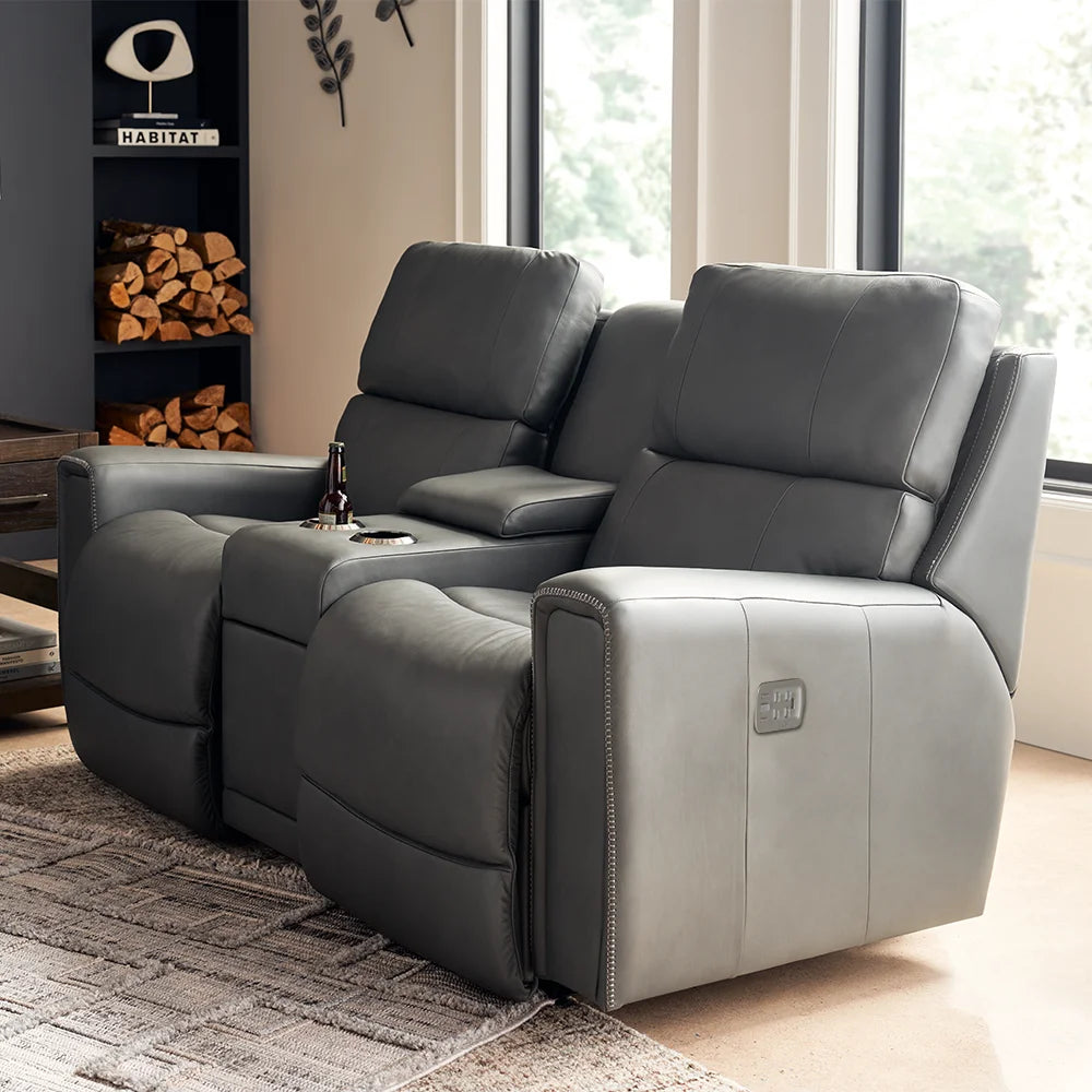 Apollo Power Reclining Sofa w/ Console Headrest & Lumbar