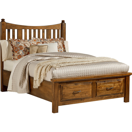 Maple Road Slat Poster Storage Bed Queen