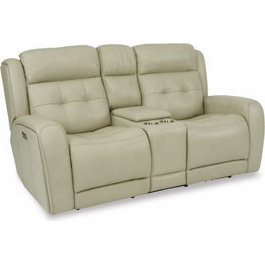 Grant Power Reclining Loveseat with Console and Power Headrests