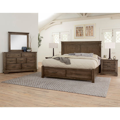 Cool Rustic Mansion Bed King- FB Storage