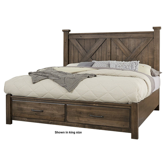 Cool Rustic X Bed King- Storage FB