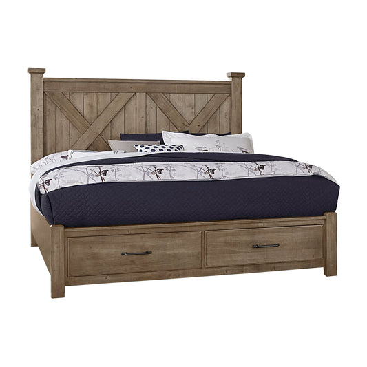 Cool Rustic X Bed Cal King- FB Storage