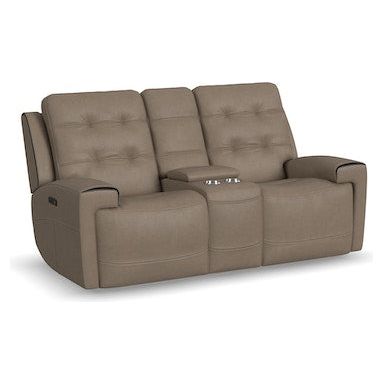 Iris Power Reclining Loveseat with Console and Power Headrests