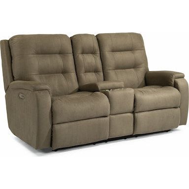 Arlo Power Reclining Loveseat with Console and Power Headrests and Lumbar