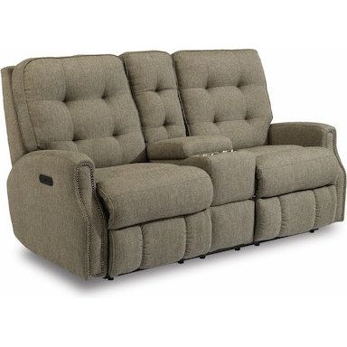 Devon Power Reclining Loveseat with Console and Power Headrests