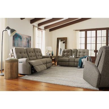 Devon Power Reclining Loveseat with Console