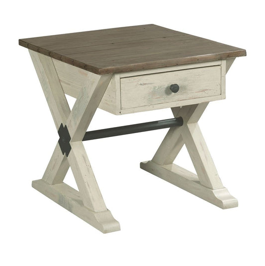 Trestle Drawer End Table