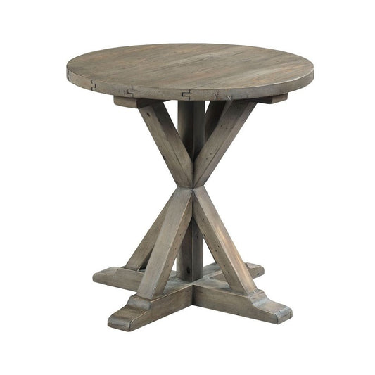 Trestle Round End Table