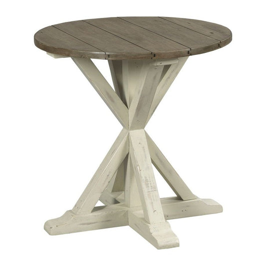 Trestle Round End Table