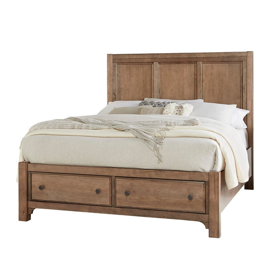 Cool Farmhouse Queen Panel Bed W/ Storage Footboard