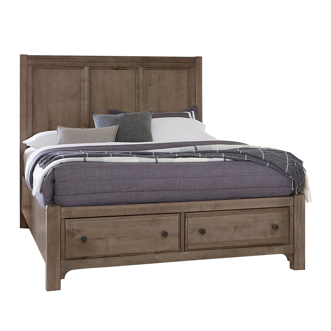 Cool Farmhouse Queen Panel Bed W/ Storage Footboard