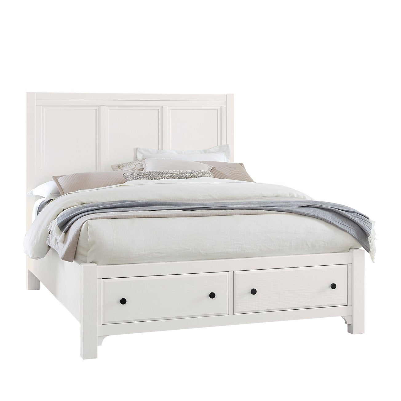 Cool Farmhouse Queen Panel Bed W/ Storage Footboard