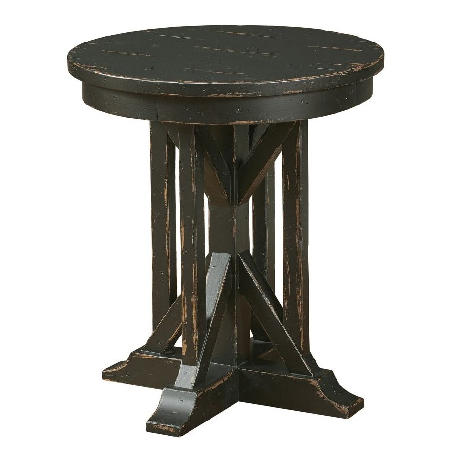 James Round End Table- Anvil Finish