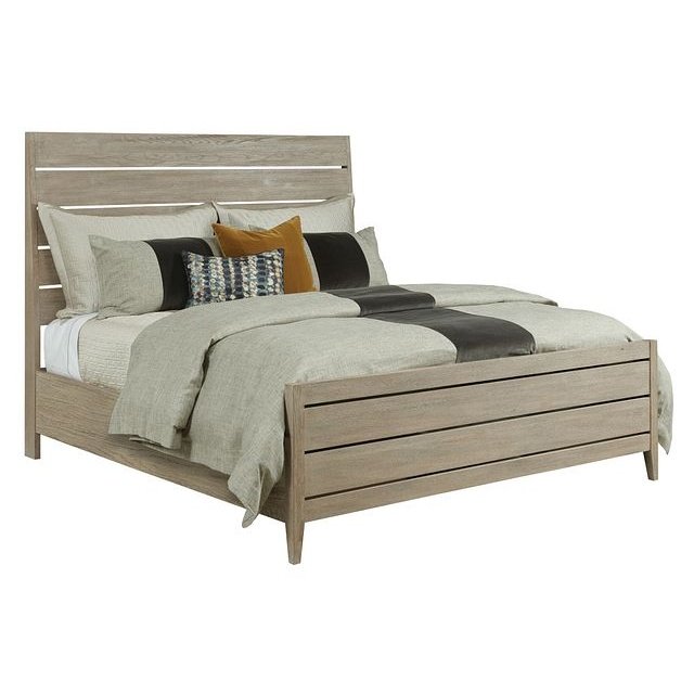 Incline Oak Cal King Bed High Footboard