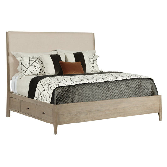 Incline Fab Queen Bed Med Footboard & Storage Rails