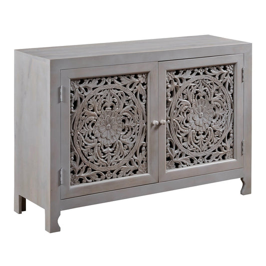 Pierced Floral Two Door Cabinet