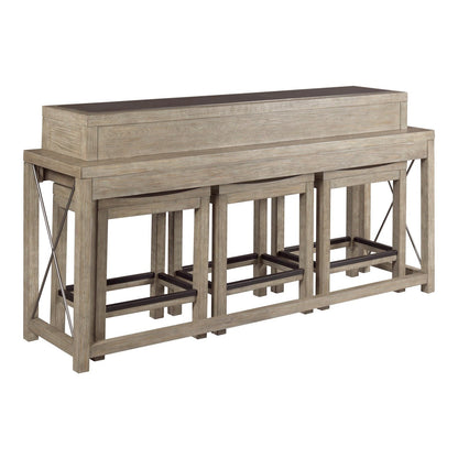 Bar Console With Three Stools